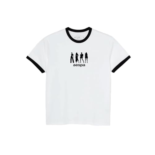 aespa Official SYNK PARALLEL LINE World Tour Merch Collection Whiplash Silhouette Ringer T-Shirt
