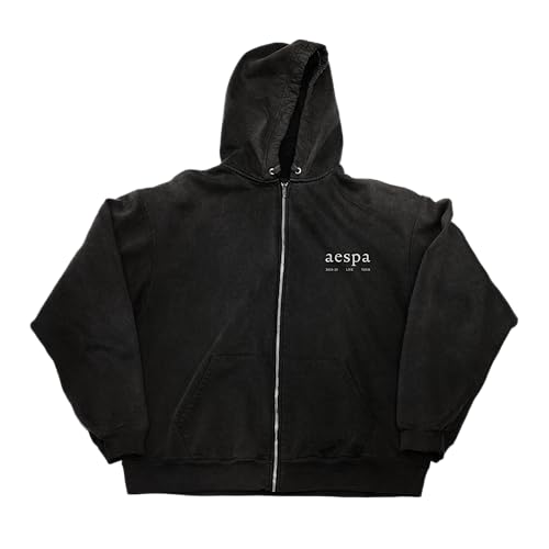 aespa Official SYNK PARALLEL LINE World Tour Merch Collection Dateback Zip-Up Hoodie