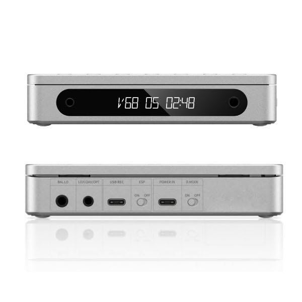 FiiO DM13 Multifunctional Portable Stereo CD Player with Long-Lasting Battery, Supports USB Ripping, Optical/coaxial/3.5mm/4.4mm outputs (Transparent Bluetooth)
