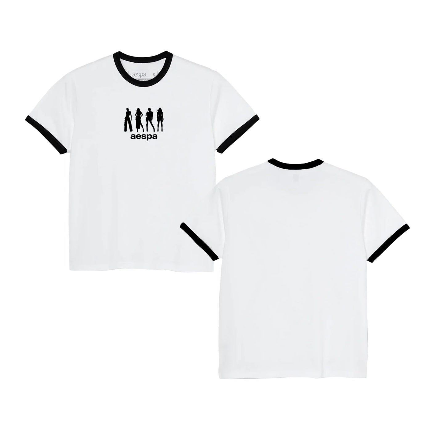aespa Official SYNK PARALLEL LINE World Tour Merch Collection Whiplash Silhouette Ringer T-Shirt