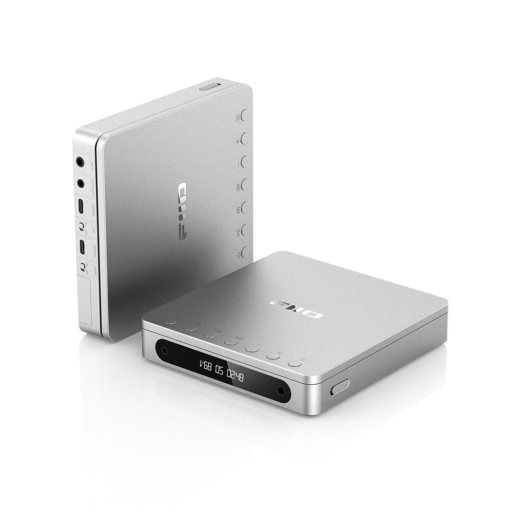 FiiO DM13 Multifunctional Portable Stereo CD Player with Long-Lasting Battery, Supports USB Ripping, Optical/coaxial/3.5mm/4.4mm outputs (Transparent Bluetooth)