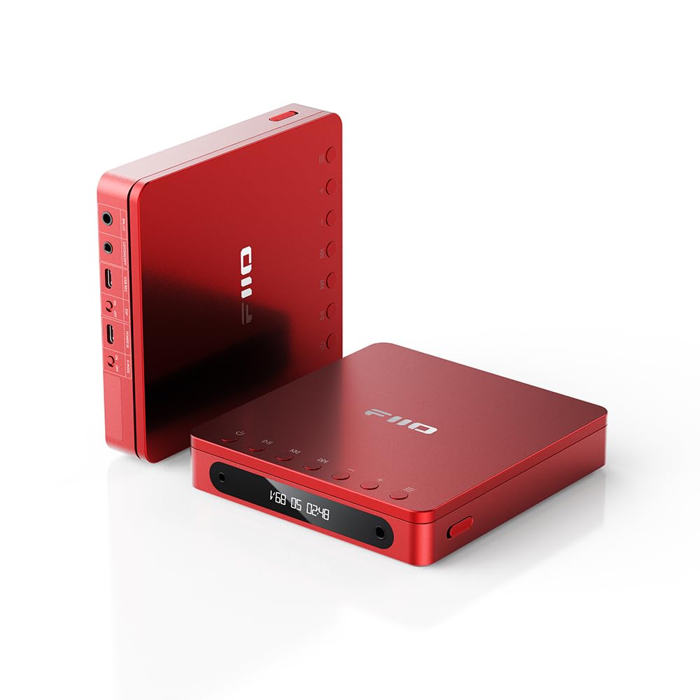 FiiO DM13 Multifunctional Portable Stereo CD Player with Long-Lasting Battery, Supports USB Ripping, Optical/coaxial/3.5mm/4.4mm outputs (Transparent Bluetooth)