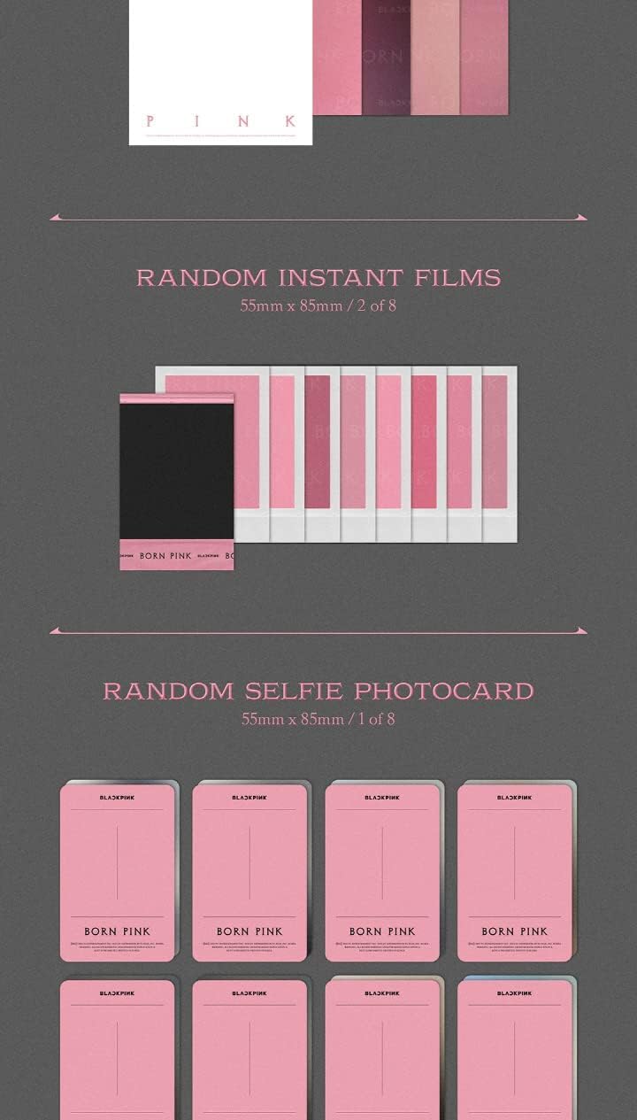BLACKPINK BORN PINK 2nd Album BOX SET Version CD+Photobook+Accordion Lyrics Paper+Large Photocard+Postcard+Instant Film+Selfie Photocard+Tracking (PINK Version)