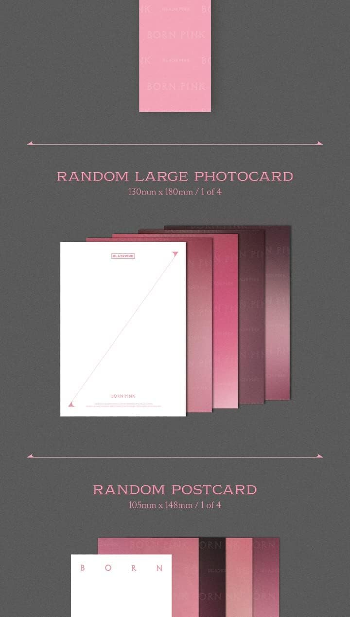 BLACKPINK BORN PINK 2nd Album BOX SET Version CD+Photobook+Accordion Lyrics Paper+Large Photocard+Postcard+Instant Film+Selfie Photocard+Tracking (PINK Version)