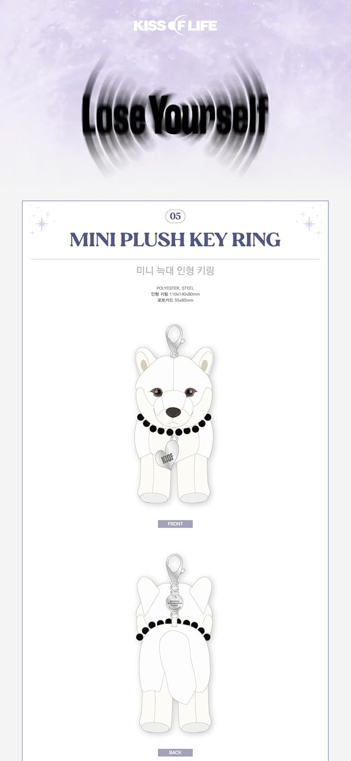 Generic KISS OF LIFE Lose Yourself 3rd Mini Album Official MD Mini Plush Wolf Keyring with Tracking