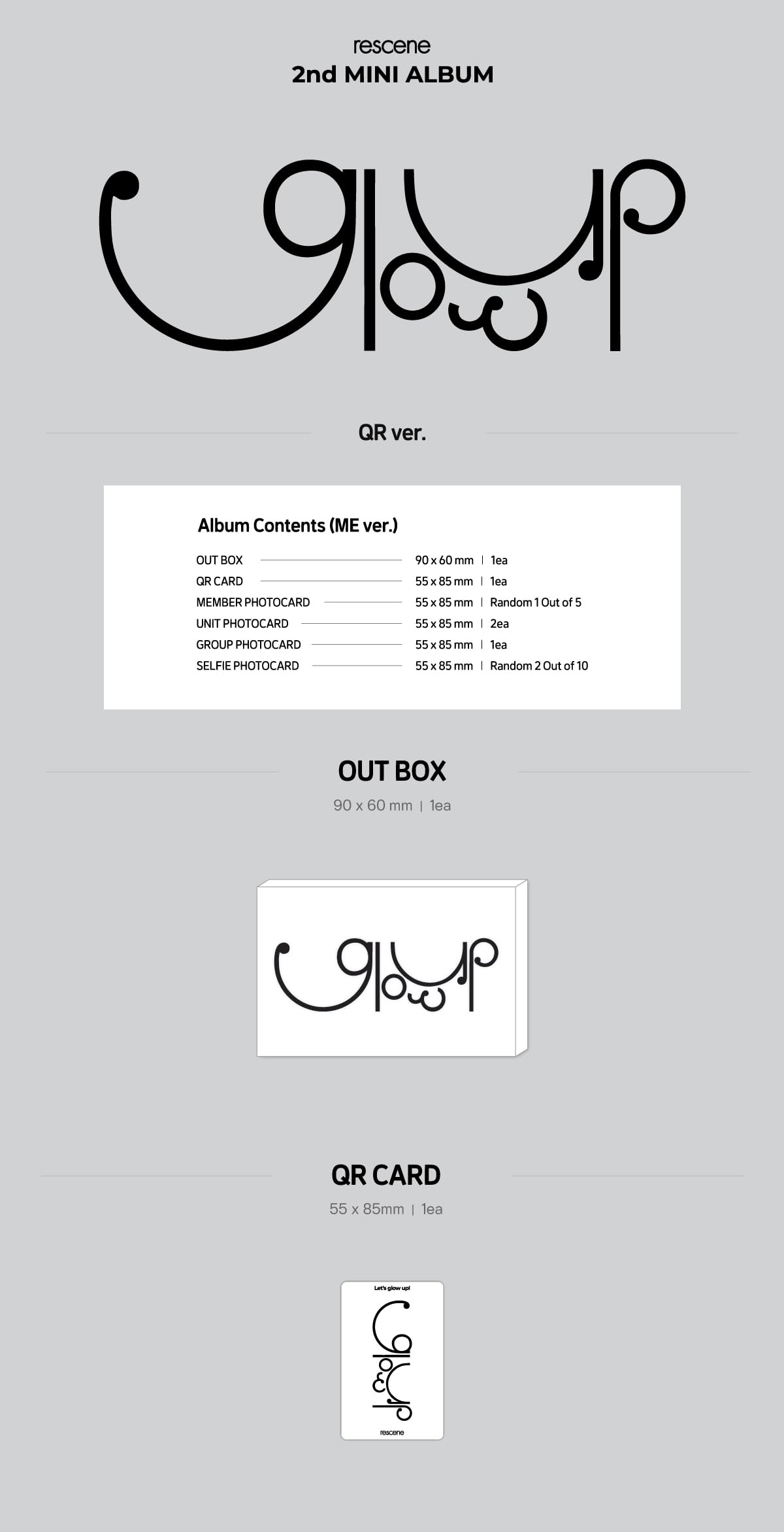 RESCENE Glow Up 2nd Mini Album QR Version with Tracking Sealed (QR Set(WE+ME))