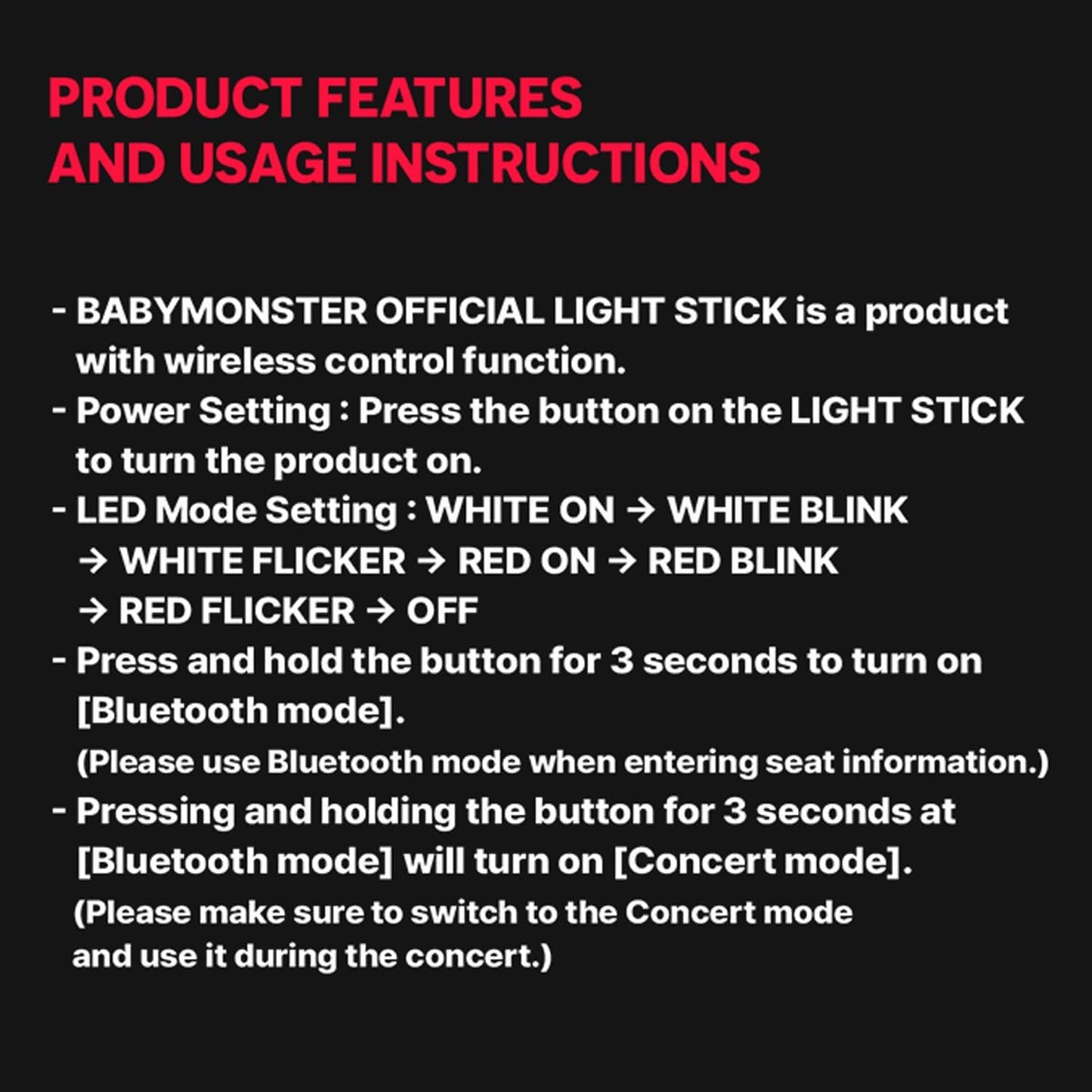 BABYMONSTER Official Light Stick + 1 Miniature Keyring