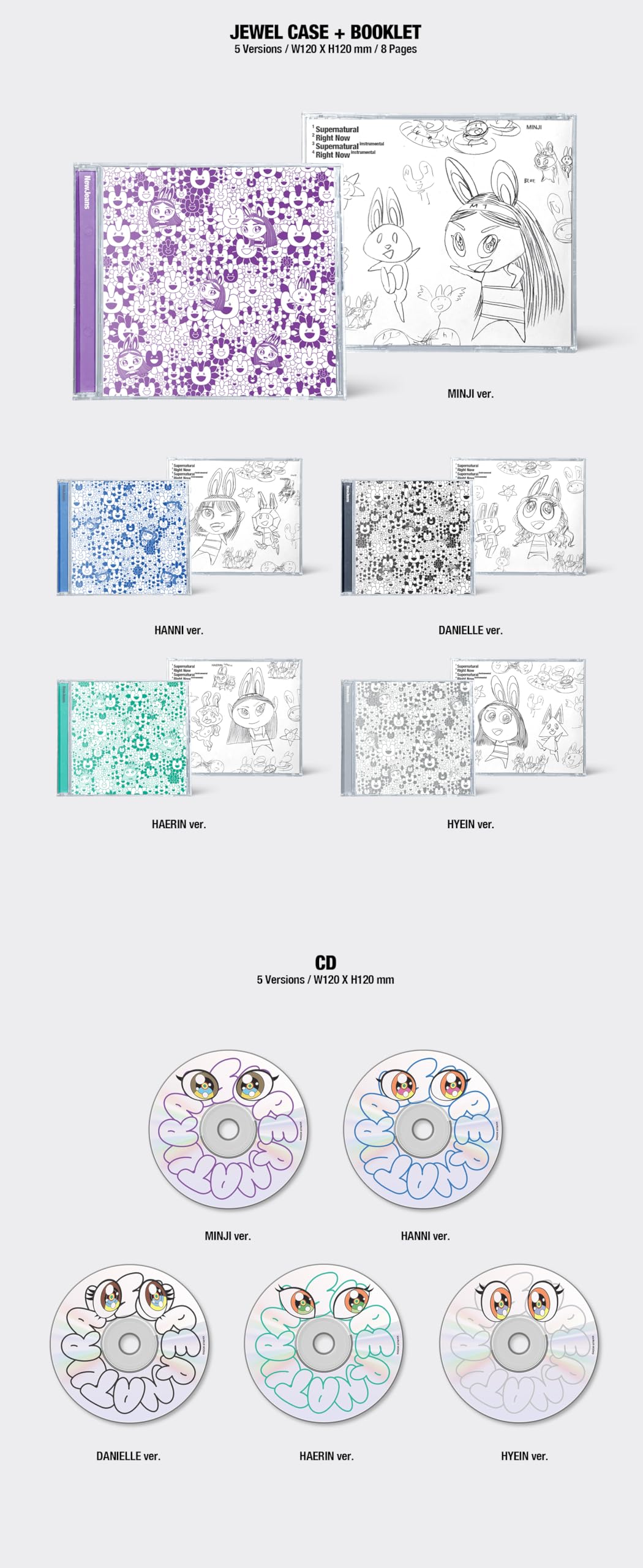NewJeans Supernatural NJ X MURAKAMI Japan Double Single Album with Tracking Sealed New Jeans (Weverse Albums A Version)