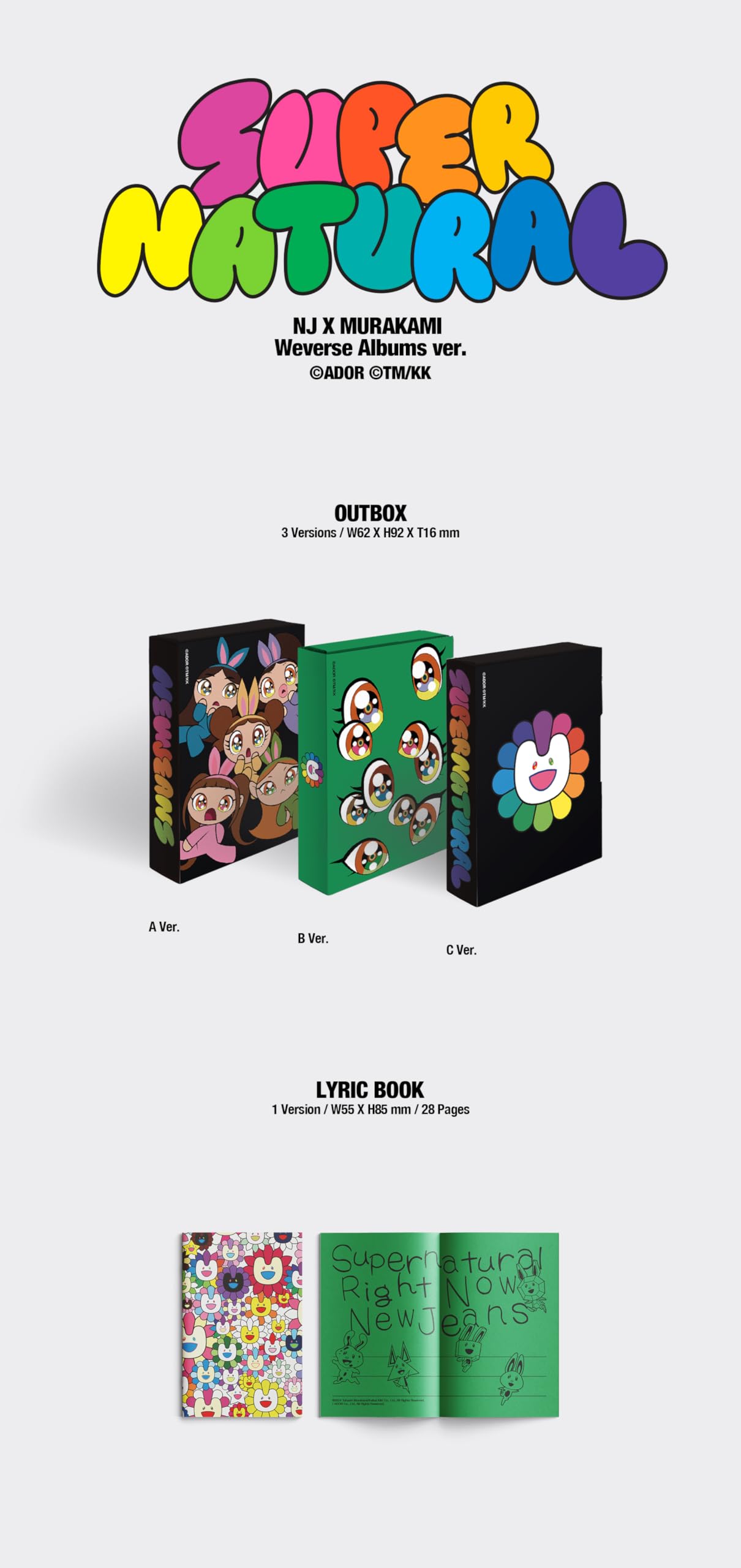 NewJeans Supernatural NJ X MURAKAMI Japan Double Single Album with Tracking Sealed New Jeans (Weverse Albums A Version)
