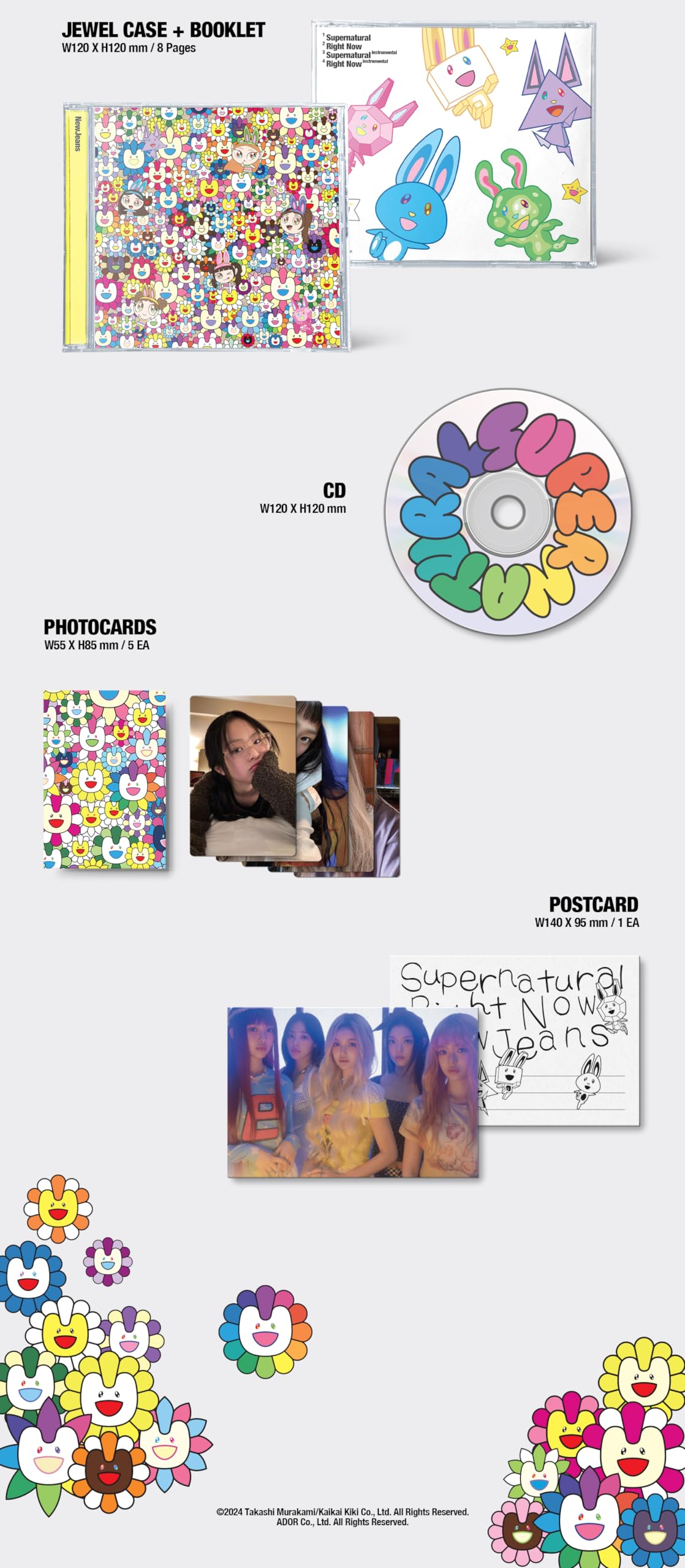 NewJeans Supernatural NJ X MURAKAMI Japan Double Single Album with Tracking Sealed New Jeans (Weverse Albums A Version)