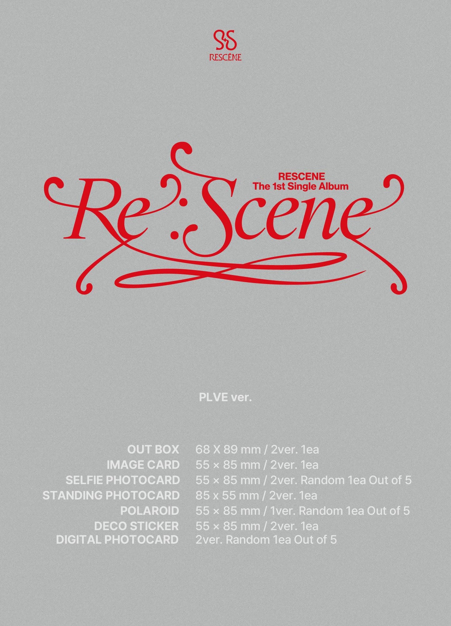DREAMUS RESCENE Re:Scene 1st Single Album PLVE Version Outbox+Image Card+Selfie photocard+Standing photocard+Polaroid+Deco Sticker+Tracking Sealed (Ver.2)