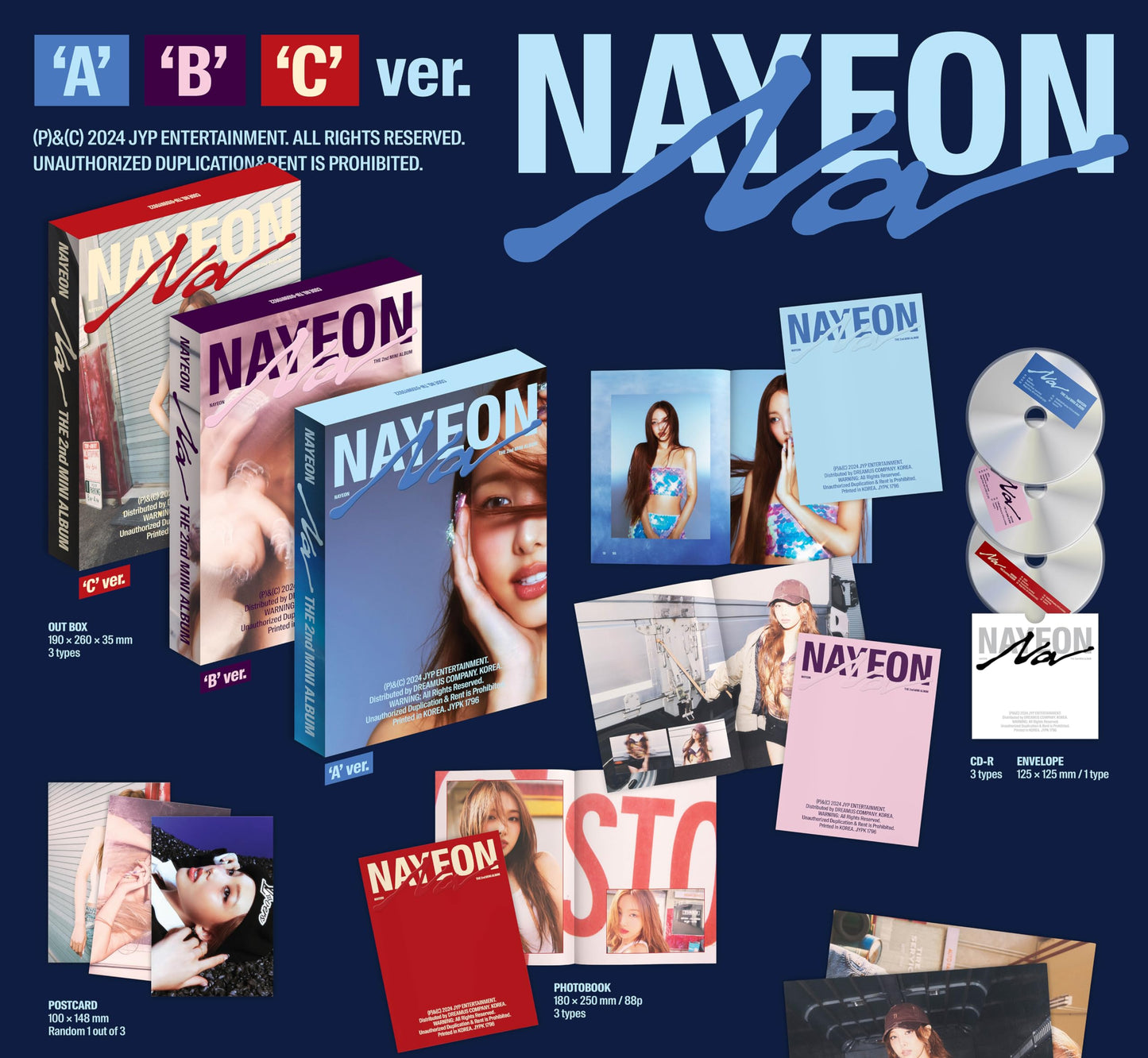 Na - Nayeon (Twice) 2nd Mini Album Full Set (A+B+C+Digipack+Nemo)
