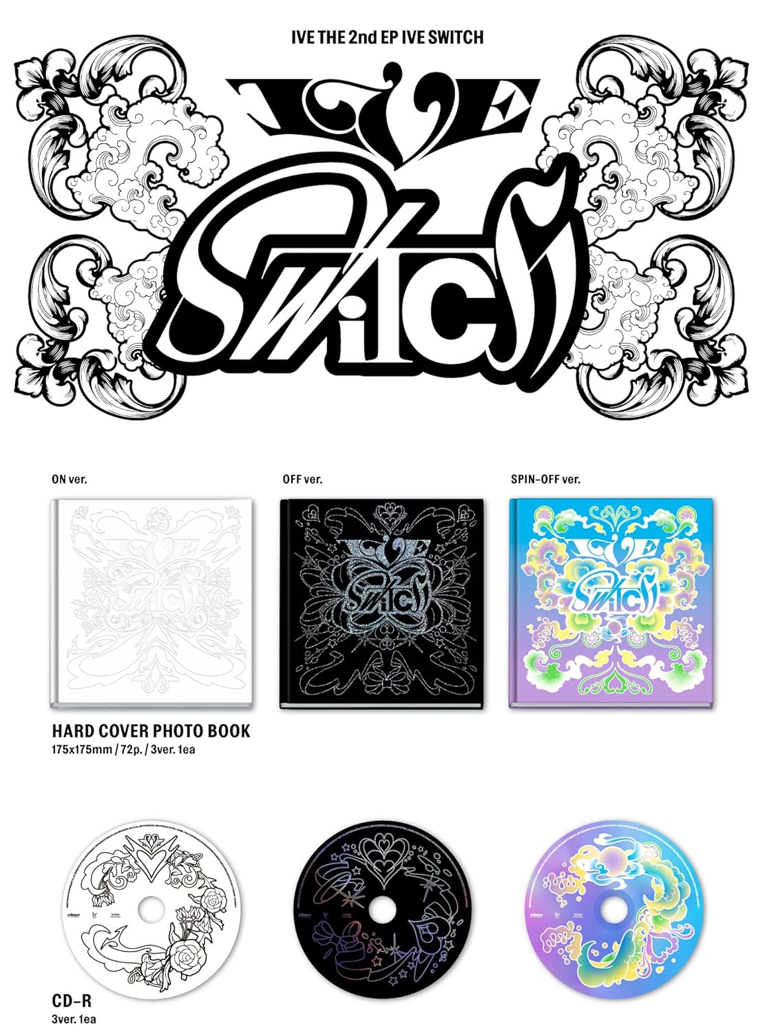 IVE IVE Switch 2nd EP Album Contents+Photocard+Tracking Sealed Dive (Standard ON Version)