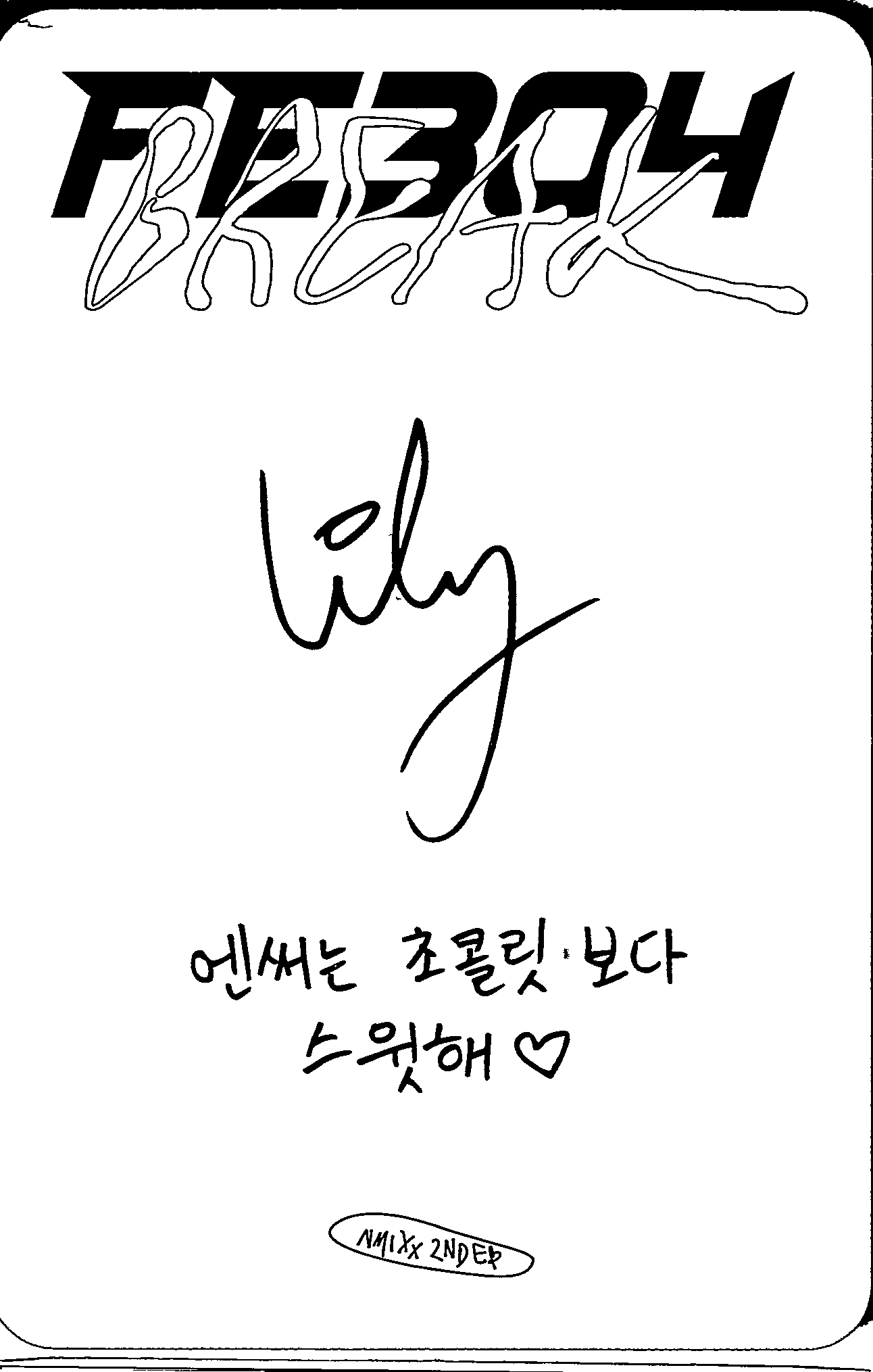 Official Lily NMIXX Break Album Photocard