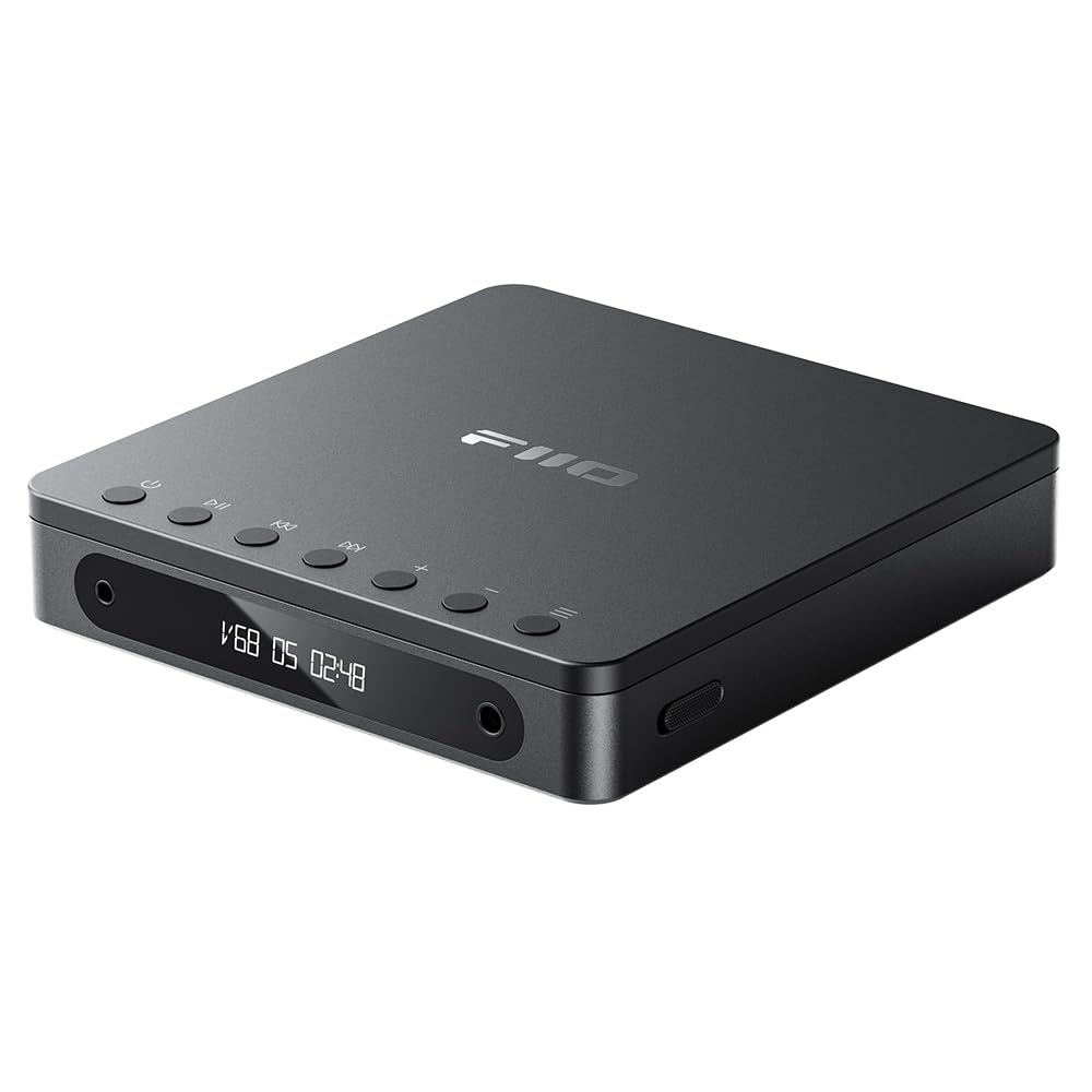FiiO DM13 Multifunctional Portable Stereo CD Player with Long-Lasting Battery, Supports USB Ripping, Optical/coaxial/3.5mm/4.4mm outputs (Transparent Bluetooth)