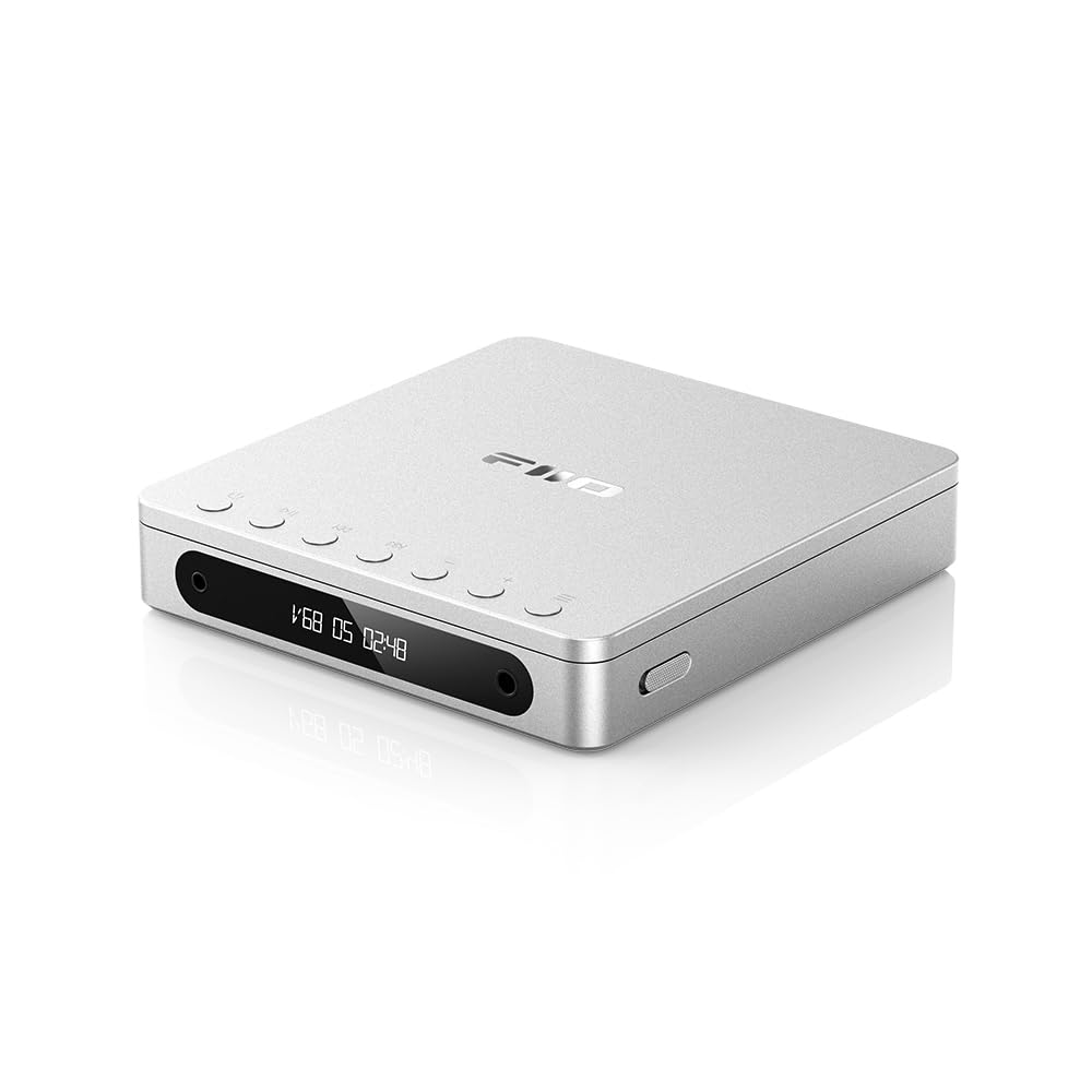 FiiO DM13 Multifunctional Portable Stereo CD Player with Long-Lasting Battery, Supports USB Ripping, Optical/coaxial/3.5mm/4.4mm outputs (Transparent Bluetooth)