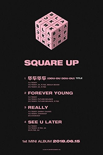 BLACKPINK - [Square Up] 1st Mini Album Pink Ver CD+Booklet+PhotoCard+SelfieCard+Lennticular Lyrics+Postcard K-POP Sealed