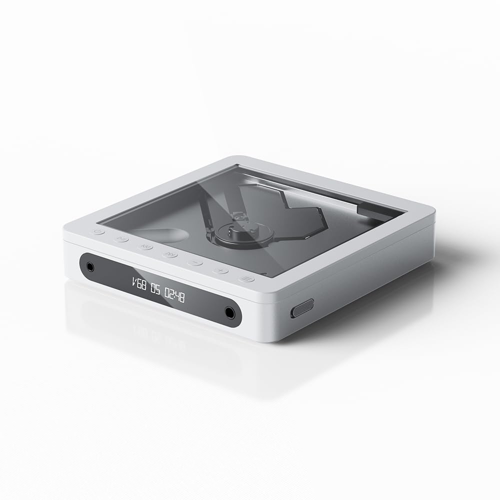 FiiO DM13 Multifunctional Portable Stereo CD Player with Long-Lasting Battery, Supports USB Ripping, Optical/coaxial/3.5mm/4.4mm outputs (Transparent Bluetooth)