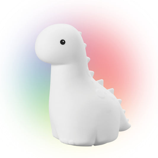 Brontosaurus Night Light GLOBE Electric 13848 Multicolor Changing LED Integrated Rechargeable Silicone Night Light, Brontosaurus, Tap Light, Nursery Essentials, Modern Table Lamp Decor for Bedroom or Playroom