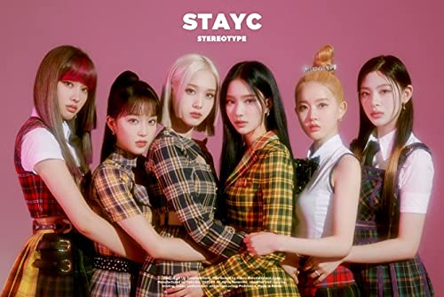 STAYC Stereotype 1st Mini Album Type B 1p Folding Poster On Pack+84p PhotoBook+1p Post+1p PhotoCard+1p Fragrance+1p Scratch+1p Special Card+Tracking Sealed