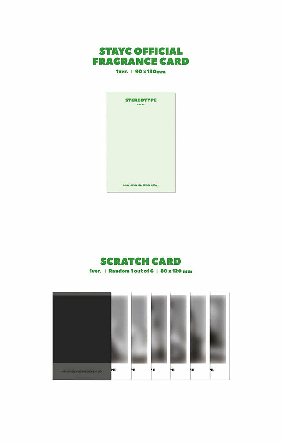 STAYC STEREOTYPE 1st Mini Album [ A ] VER. CD+84p Photo Book+Holder+Folding Poster(On pack)+Post Card+Photo Card+Stayc Official Fragrance Card+Scratch Card+Special Photo Card