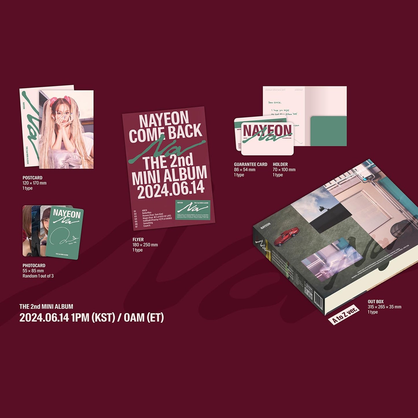 Na - Nayeon (Twice) 2nd Mini Album 'A to Z' version with Tarpaulin bag + Newspaper