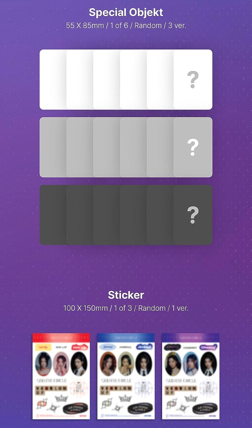 ODD EYE CIRCLE Version Up 1st Mini Album CD+Folded poster on pack+Booklet+Special obejkt+Sticker+Clear photocard+ID picture+Tracking Sealed OEC (Kim Lip Version)