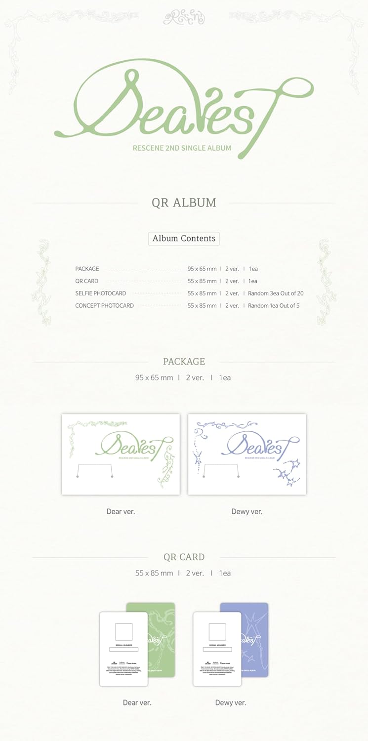 [applemusic POB Exclusive] RESCENE Dearest 5nd Single Album with Tracking Sealed (Full Set(2Standard+2QR))