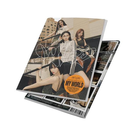 aespa - MY WORLD [Tabloid ver.] 3rd Mini Album+Folded Poster (CD Only, No Poster)