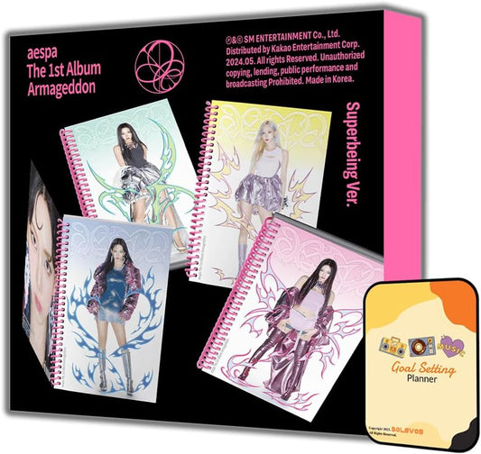 Dreamus AESPA Album - Armageddon (Superbeing Ver.) (Superbeing) Random ver.+Pre Order Benefits+BolsVos Exclusive K-POP Giveaways Package