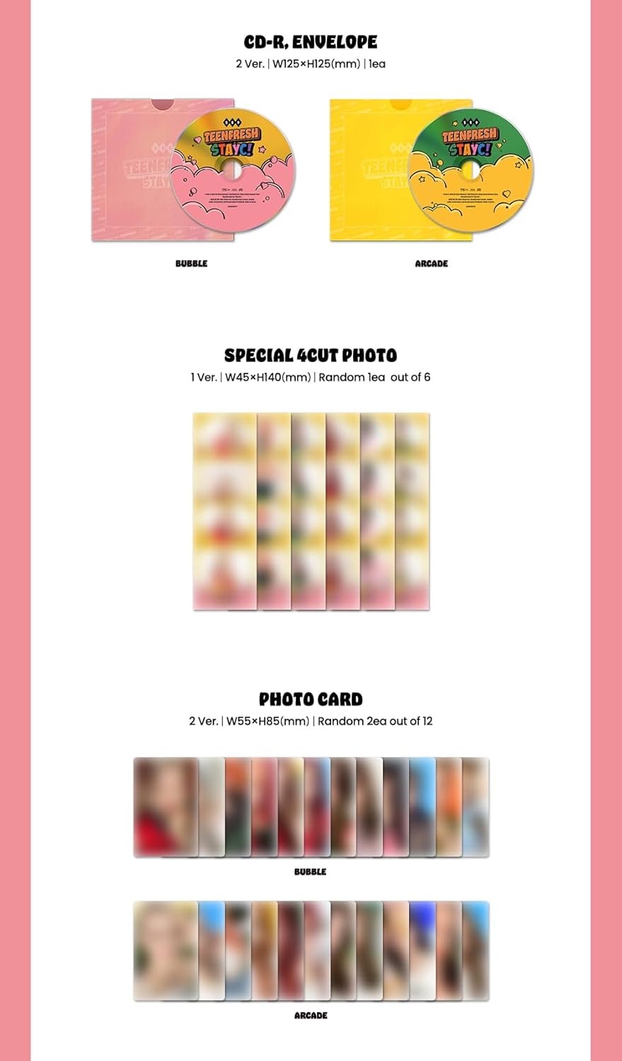 STAYC - TEENFRESH (3rd Mini Album) CD+Folded Poster (2 ver. SET, 2 Folded Posters)