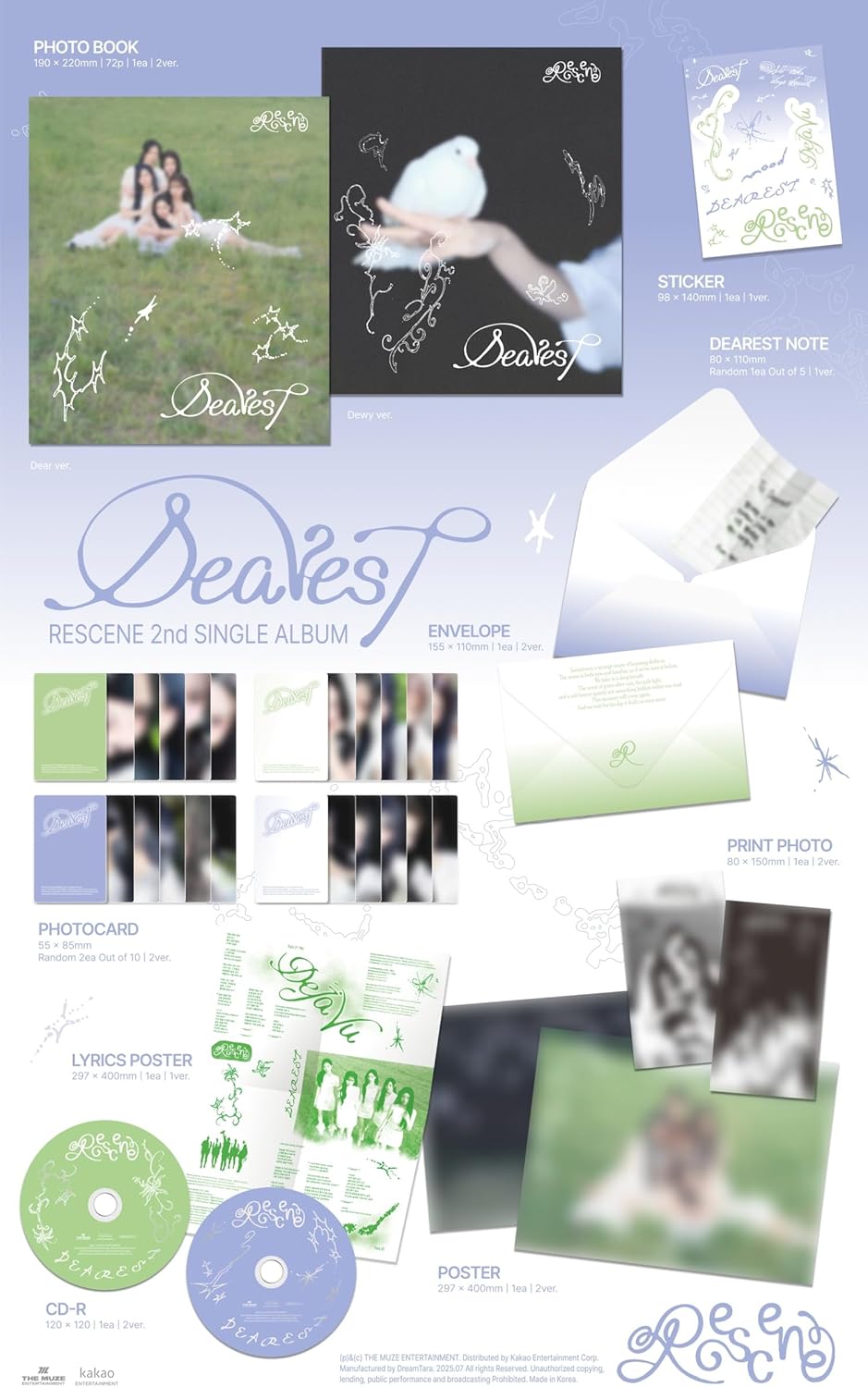 [applemusic POB Exclusive] RESCENE Dearest 2nd Single Album with Tracking Sealed (Standard Set(Dear+Dewy))