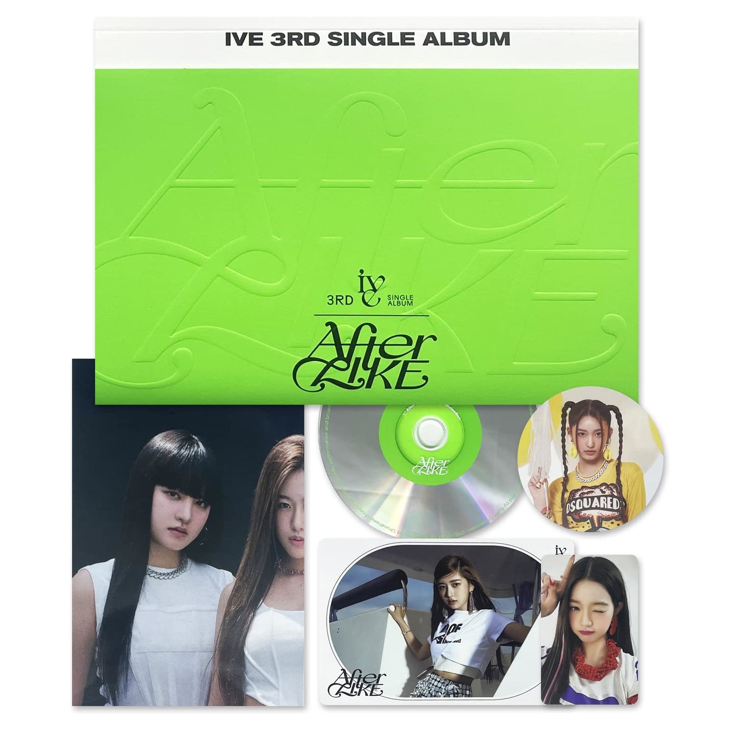 IVE - 3rd Single Album [After Like] (Photobook Ver - Ver.2) Photo Book + CD-R + Photocard + Post Card + Circle Card + Folded Poster + 2 Pin Button Badges + 4 Extra Cards