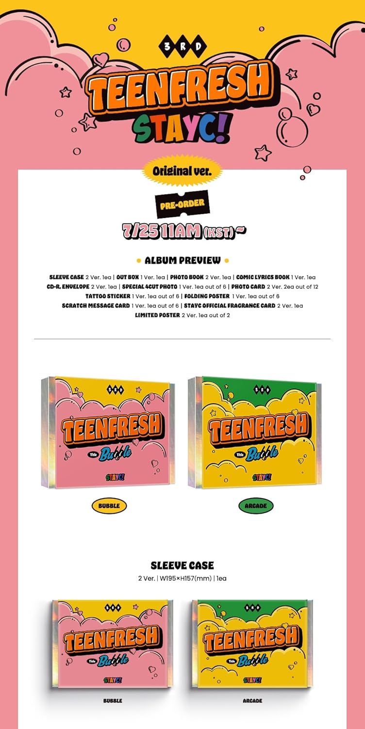 STAYC - TEENFRESH (3rd Mini Album) CD+Folded Poster (2 ver. SET, 2 Folded Posters)