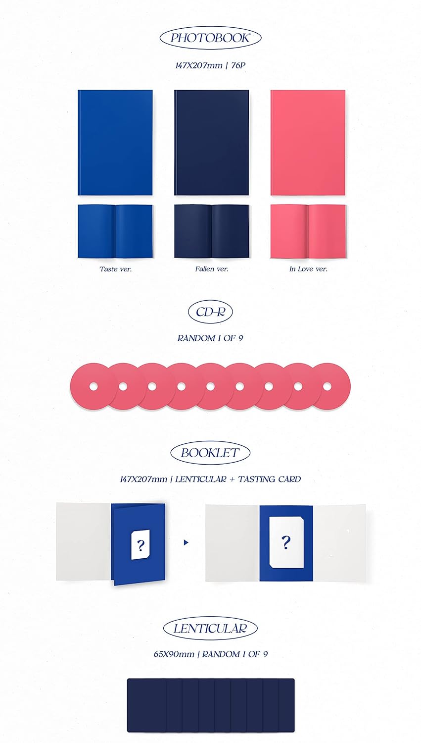 JYP Ent Twice - Taste of Love [Random ver.] (The 10th Mini Album) [Pre Order] CD+Photobook+Folded Poster+Others with Tracking, Extra Decorative Stickers, Photocards