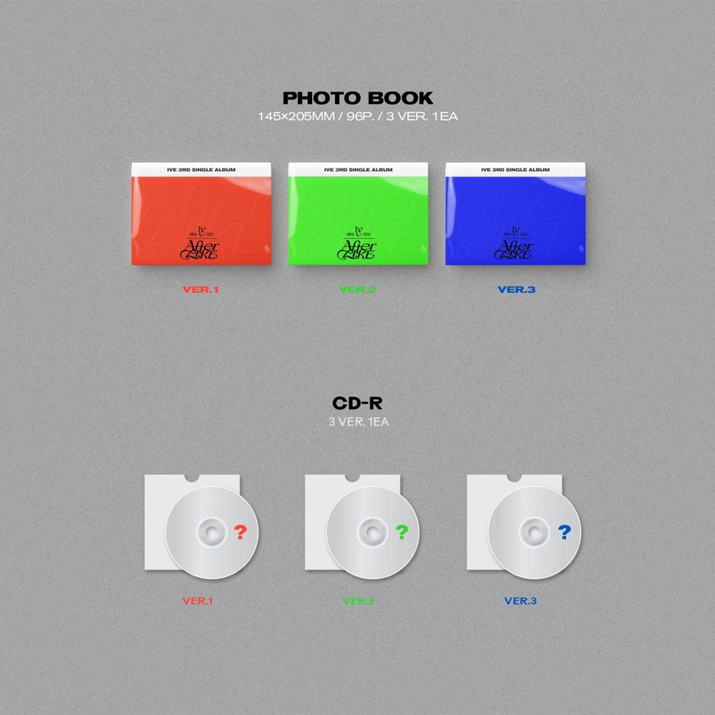IVE - 3rd Single Album [After Like] (Photobook Ver - Ver.2) Photo Book + CD-R + Photocard + Post Card + Circle Card + Folded Poster + 2 Pin Button Badges + 4 Extra Cards