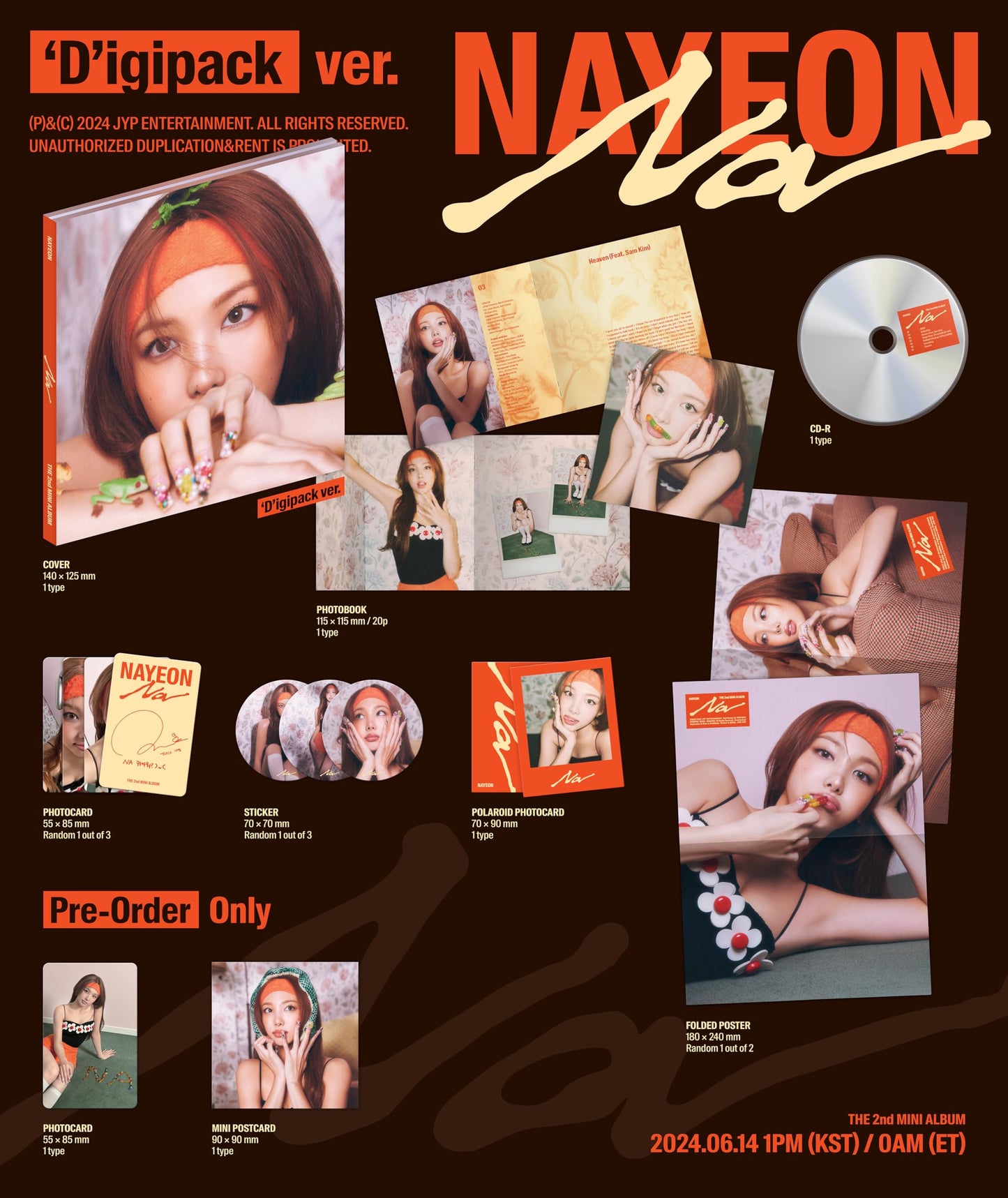 Na - Nayeon (Twice) 2nd Mini Album Full Set (A+B+C+Digipack+Nemo)